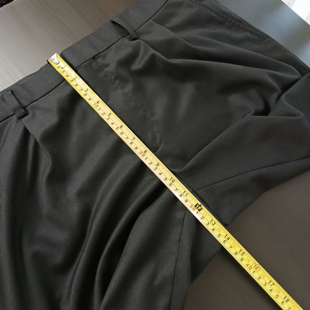 Geoffrey Beene Mens Black Formal Slacks W38 L32 pleated front cuffed dress pants - Picture 10 of 14